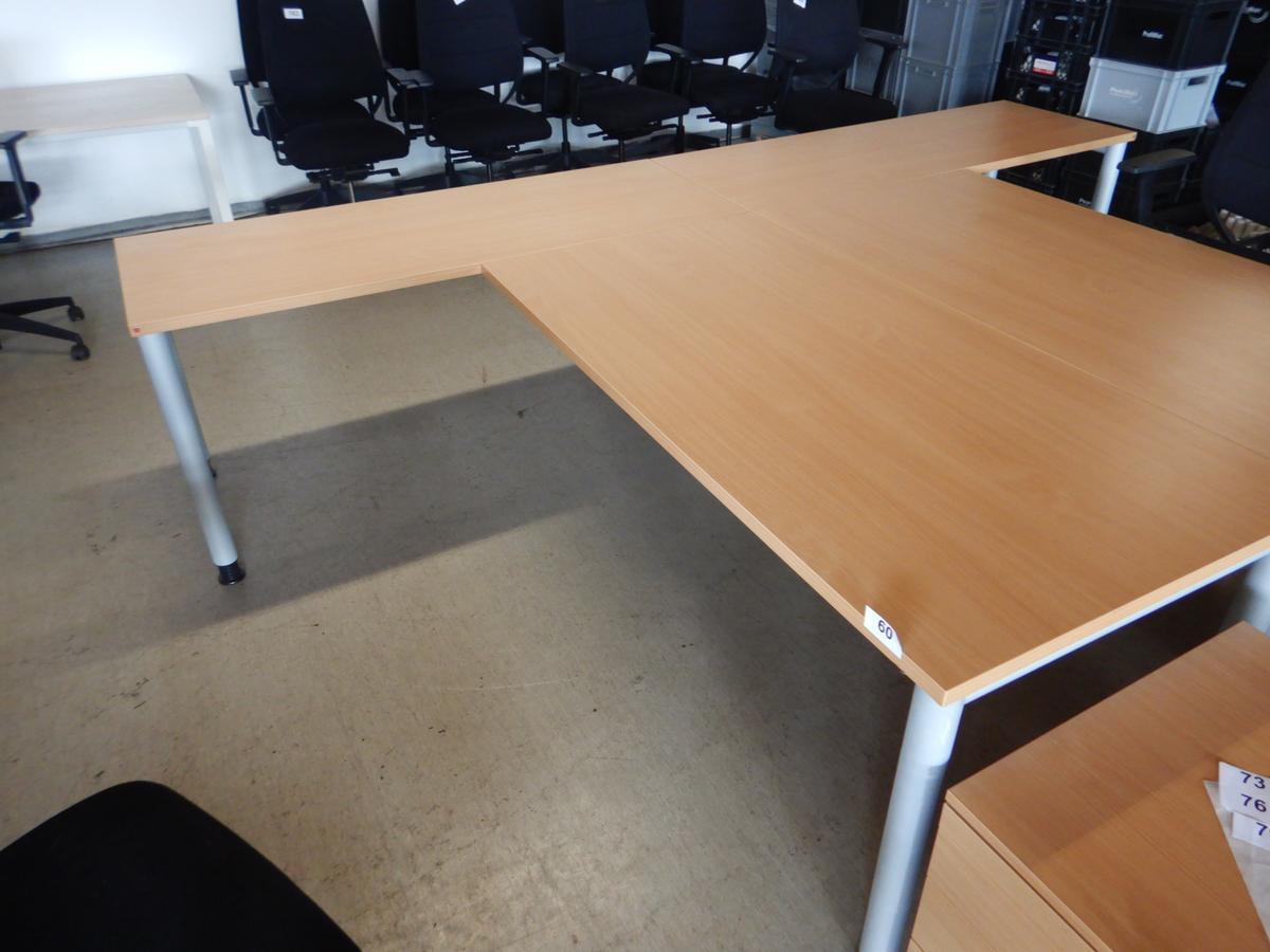 Schreibtisch-Winkelkombination 2 teilig ca. 220x160 cm